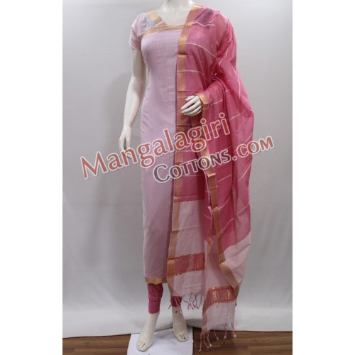 Mangalagiri Silk Cotton Thread Work 3pc Unstitched Dress Material Suit Set 28